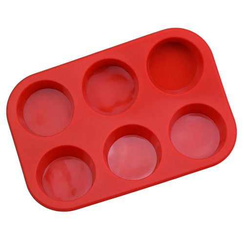 12 Holes Baby Pink Silicone Cylinder Round Circle Cake Muffin Cupcake Mould